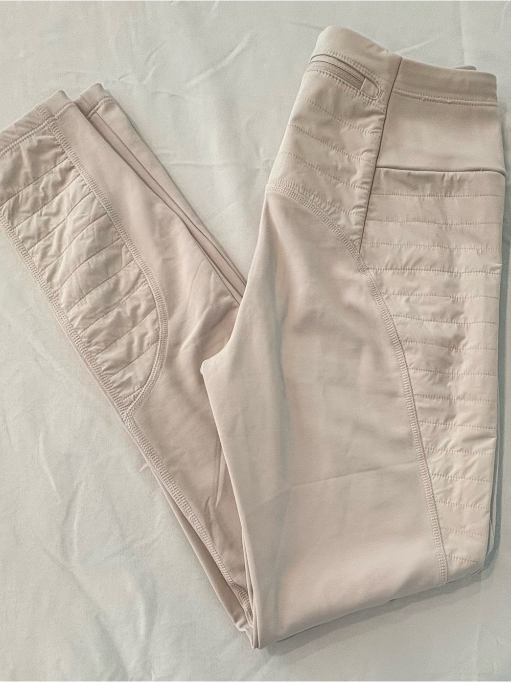 Athleta Quilted Side Panel Leggings - Cream